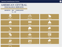 Tablet Screenshot of americancentralinsurance.com
